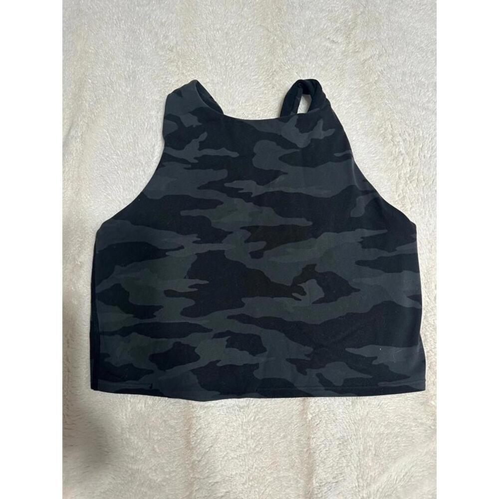 Athleta Conscious Crop Tank Top - Black Camo Print, Size Small